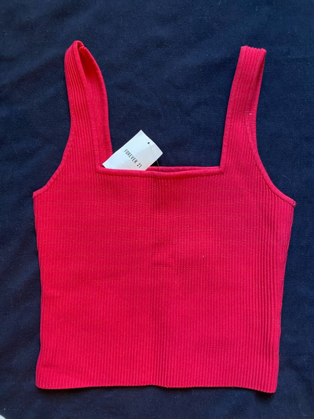 Forever 21 Ribbed Hot Pink Tank Top Sz L